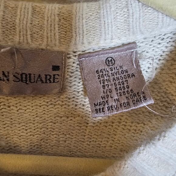 Sheridan Square Sweater Women Size Medium Silk Angora Vintage Cozy Pockets - Picture 6 of 13